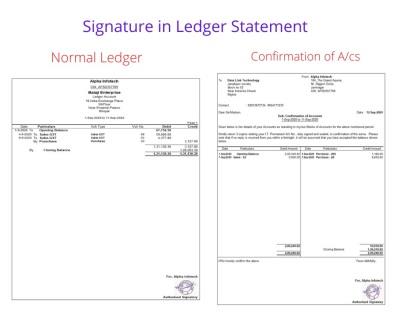 Print Signature in Ledger Statement